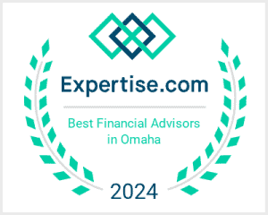 Badge that reads expertise.com "Best Financial Advisors in Omaha - 2024"