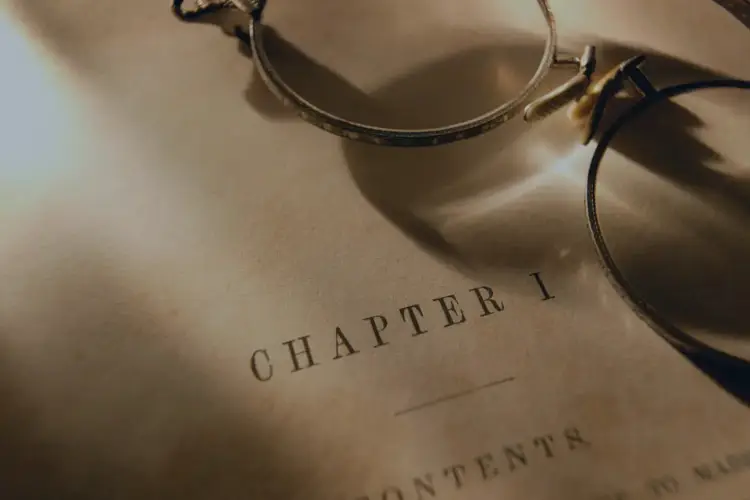 close-up of chapter one of a book